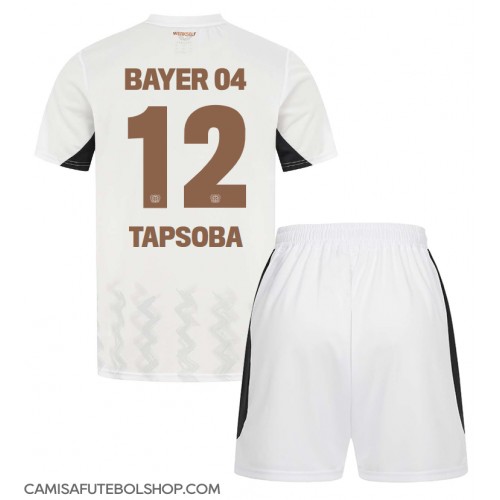 Camisa de time de futebol Bayer Leverkusen Edmond Tapsoba #12 Replicas 2º Equipamento Infantil 2024-25 Manga Curta (+ Calças curtas)